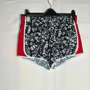 Tommy Hilfiger Sport Shorts Womens Black & Red L Mid-Rise Relaxed Fit Liner NWT